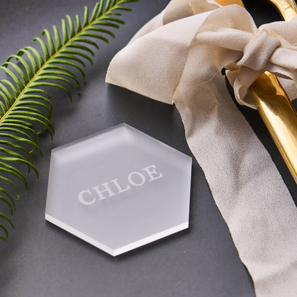 Frosted Hexagon Wedding Place Setting