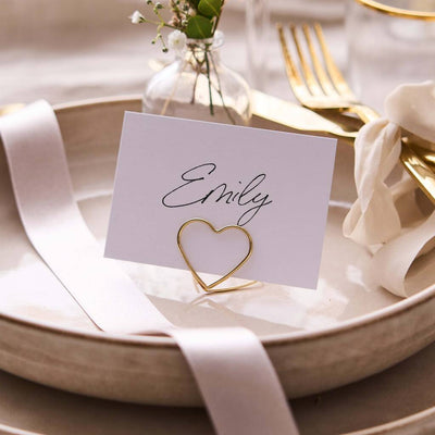 Gold Heart Place Card Holders