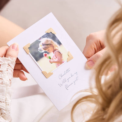 Personalised Be My Flower Girl Photo Card