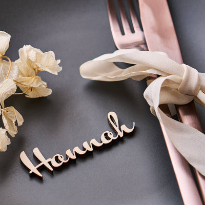 Personalised Wooden Wedding Name Place Setting