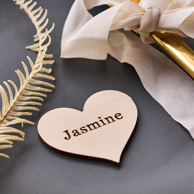 Wooden Heart Wedding Place Setting